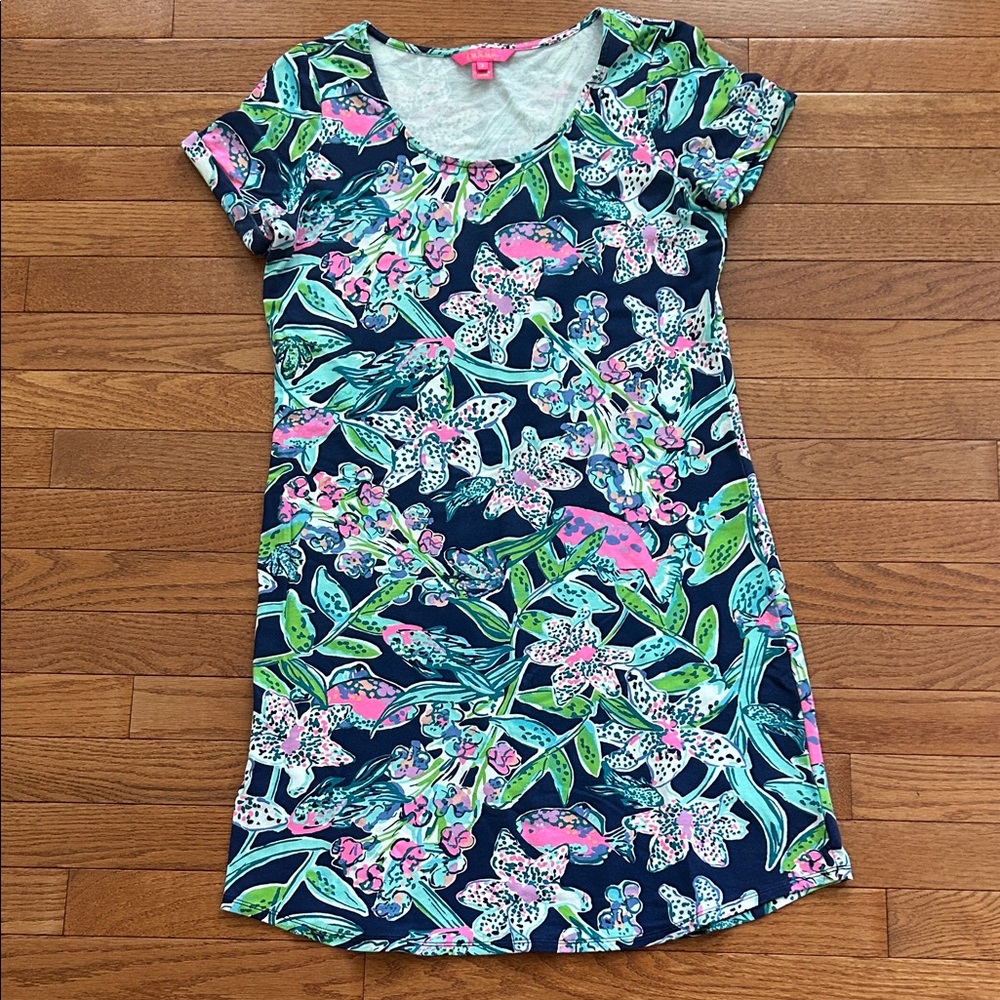 Lilly Pulitzer Navy Floral Casual Dress